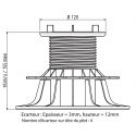 Zelfnivellerende terrasdrager voor tegels of rooster - 95/155 mm - JOUPLAST