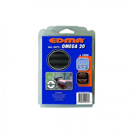 AGRAFES OMEGA 20 - Galva plastifiÃ© noir - 1000