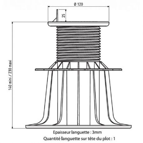 Verstelbare terrasdragers voor balken 140-230 mm - JOUPLAST