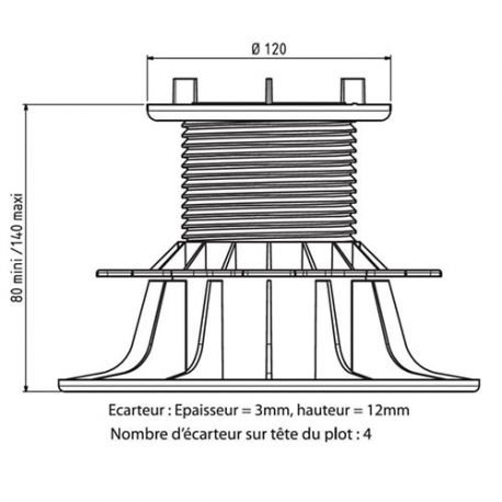 Verstelbare terrasdragers voor tegels 80-140 mm - JOUPLAST