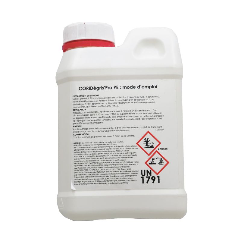 Dégriseur pour terrasse bois - CORIDEGRIS'PRO - Jérican 1 L