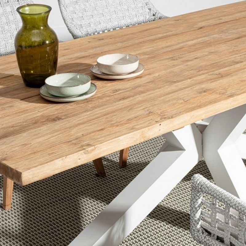 Bizzotto Table de jardin 10 places RAMSEY blanc