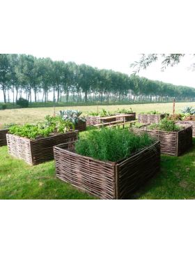 Potager carré en noisetier Tressage Horizontal - 4 tailles disponibles