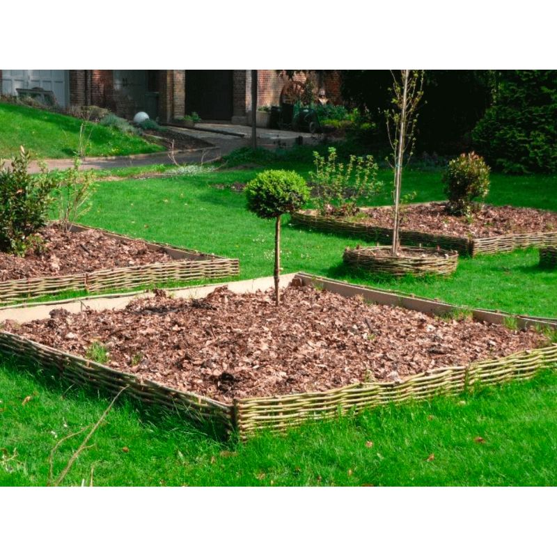 Bordure pour potager - Noisetier tressage horizontal