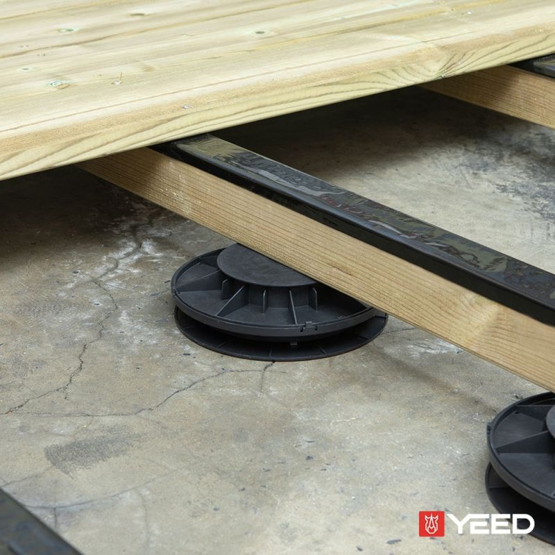 Zelfnivellerende terrasdrager voor houten of composiet terras - 50/65 mm - YEED