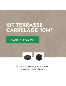 Terasse carrelage en kit 10m² Aspect Ciment Glocal Sugar 60x60 cm - Mirage