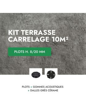 Terasse carrelage en kit 10m² Aspect Officine Dark 60x60 cm - Mirage