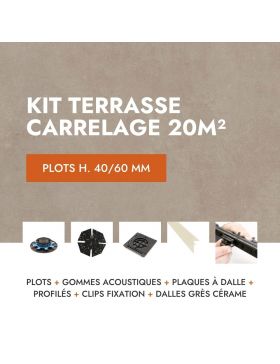 Terasse carrelage en kit 20m² Aspect Ciment Glocal Sugar 60x60 cm - Mirage