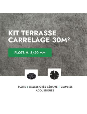 Terasse carrelage en kit 30m² Aspect Officine Dark 60x60 cm - Mirage