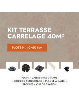 Terasse carrelage en kit 40m² Aspect Ciment Glocal Sugar 60x60 cm - Mirage