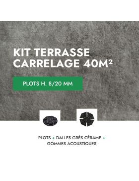 Terasse carrelage en kit 40m² Aspect Officine Dark 60x60 cm - Mirage