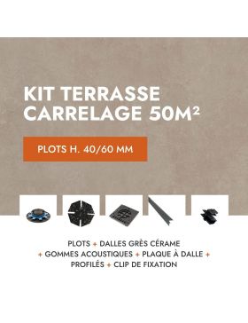 Terasse carrelage en kit 50m² Aspect Ciment Glocal Sugar 60x60 cm - Mirage