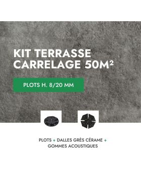 Terasse carrelage en kit 50m² Aspect Officine Dark 60x60 cm - Mirage