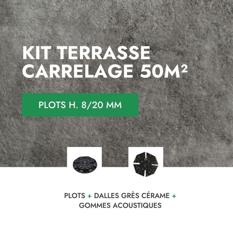 Terasse carrelage en kit 50m² Aspect Officine Dark 60x60 cm - Mirage