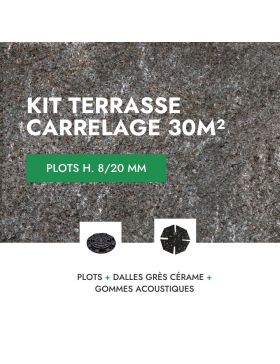 Terrasse carrelage en kit 30m² Aspect Pierre Quarziti 60x60 cm - Mirage