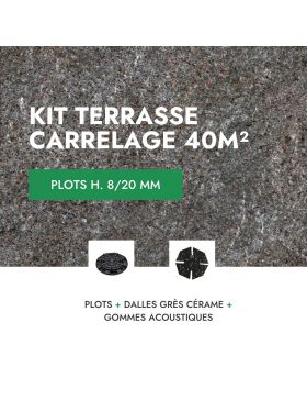 Terrasse carrelage en kit 40m² Aspect Pierre Quarziti 60x60 cm - Mirage