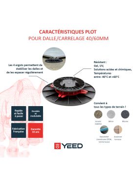 Plot pour dalle ou carrelage 40/60 mm YEED