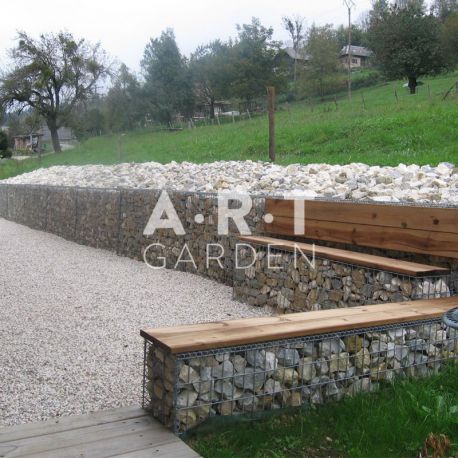 Mur soutenement Gabion Plat avec Surcharge